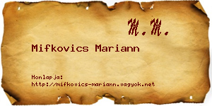 Mifkovics Mariann névjegykártya